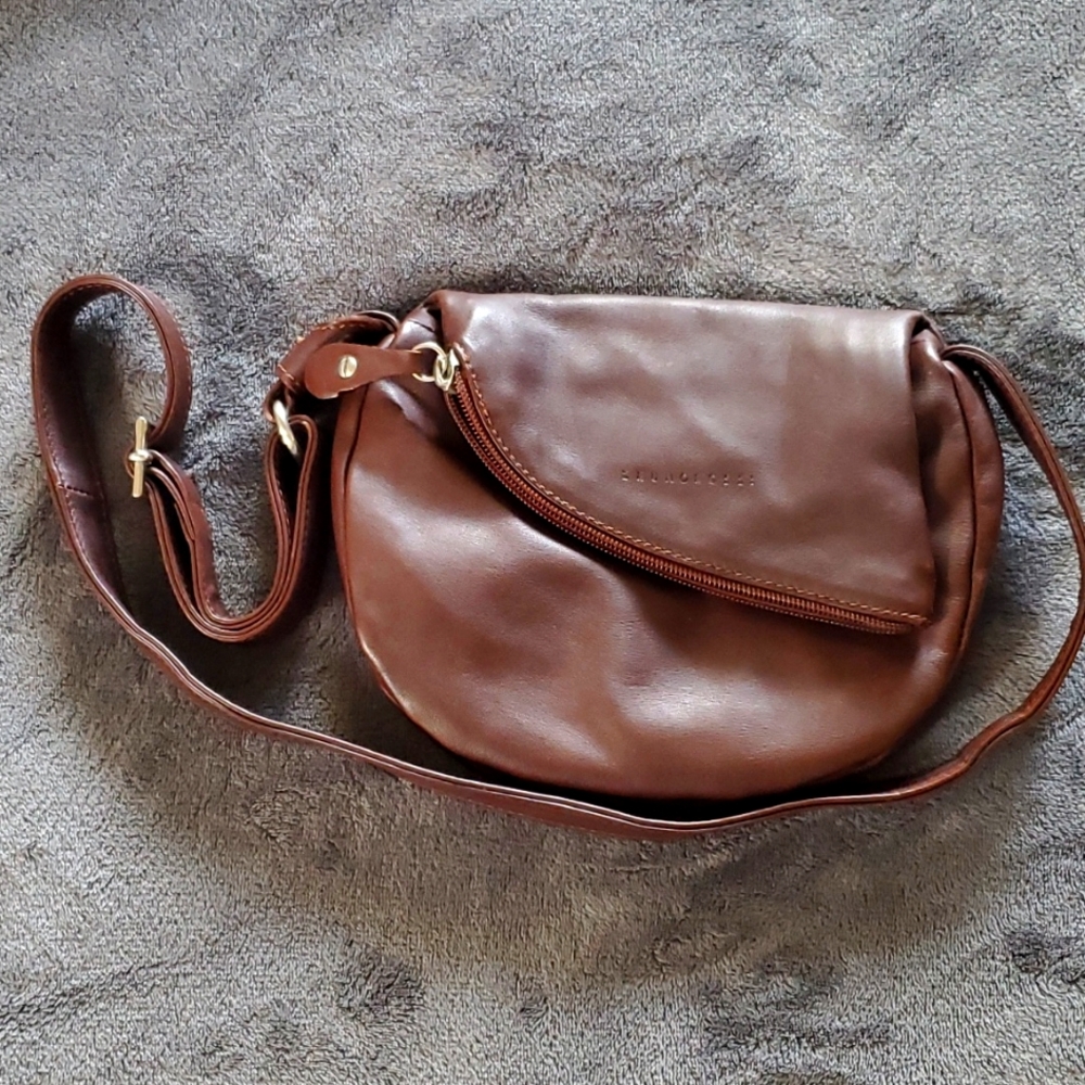 Excellent Bruno Rossi Italy Brown Lambs Leather Shoulder Bag